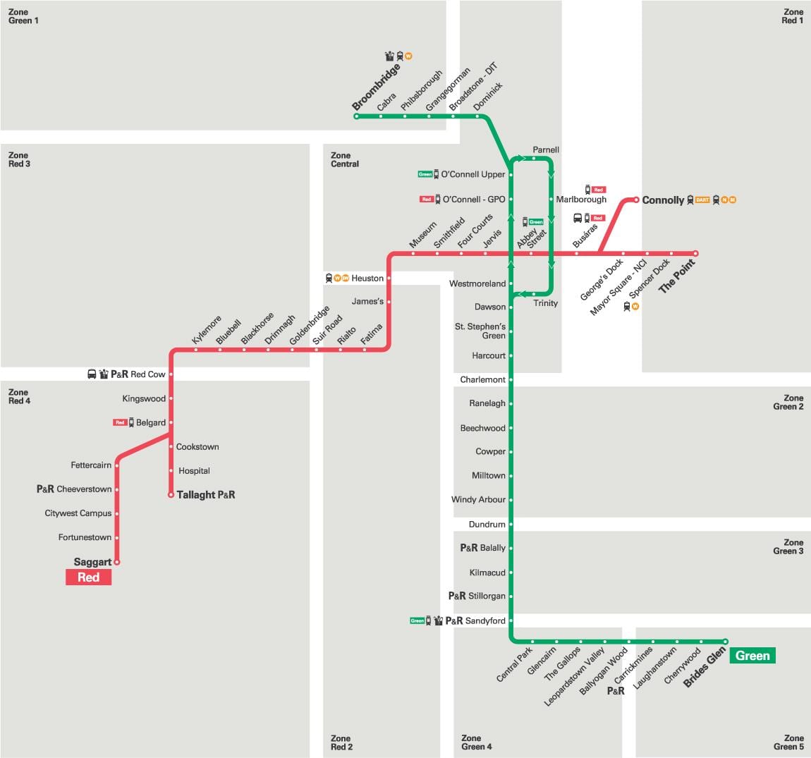 Дублин Luas улаан шугамын зураг