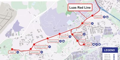 Дублин Luas газрын зураг