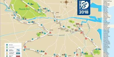 Дублин хотын марафон замын газрын зураг нь
